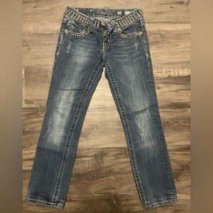 Miss Me Studded Blue Straight Leg Jeans